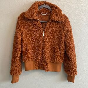 Jou Jou- brown faux fur jacket- size SMALL